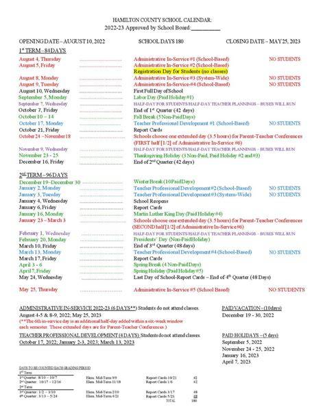 Hamilton College Academic Calendar