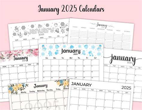blank calendar 2025
