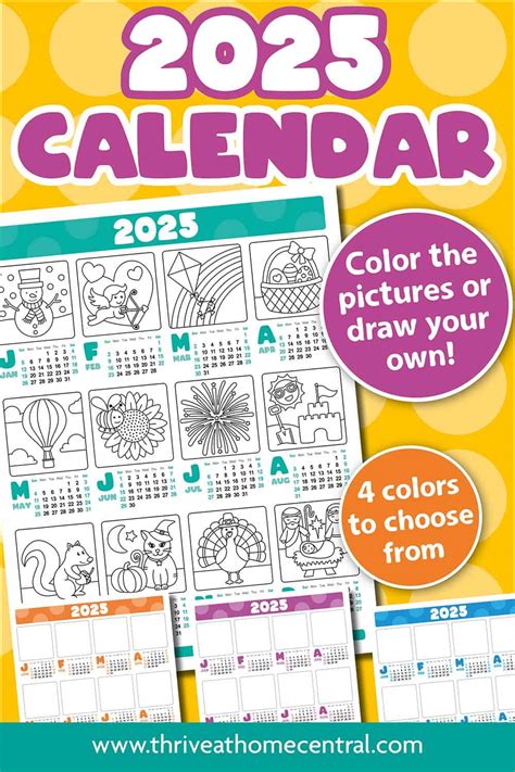 coloring calendar 2025