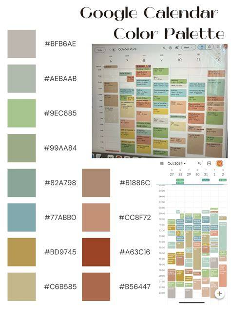 google calendar color schemes