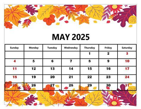 may 2025 calendar