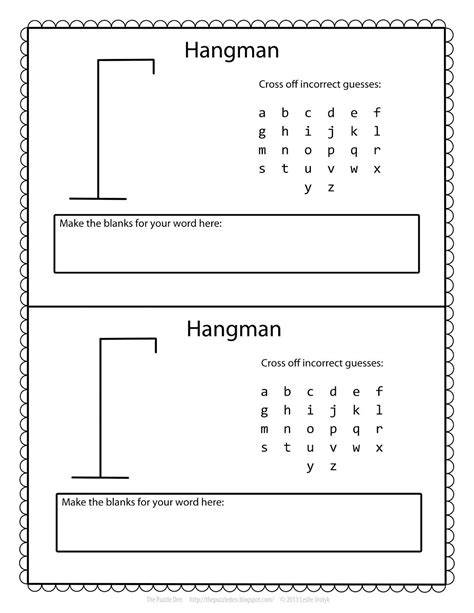 Hangman Printable Template