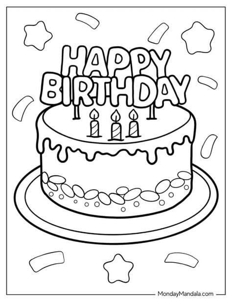 Happy Birthday Cake Coloring Pages
