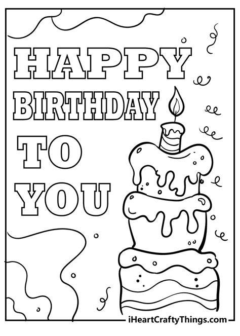 Happy Birthday Cards Printable To Color