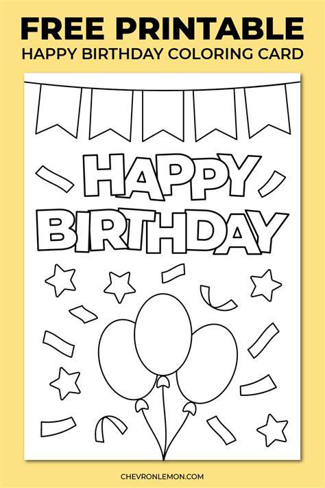 Happy Birthday Coloring Card