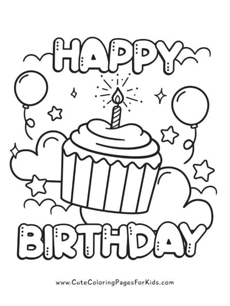 Happy Birthday Coloring Printables