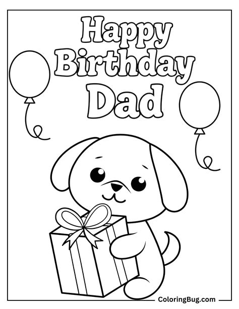 Happy Birthday Dad Coloring Pages Printable
