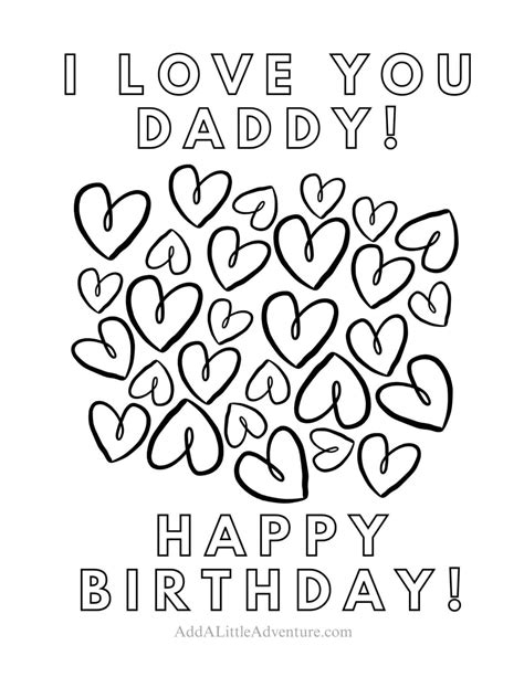 Happy Birthday Daddy Coloring Pages Printable