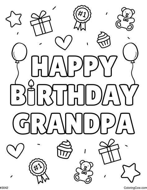 Happy Birthday Grandpa Coloring Page