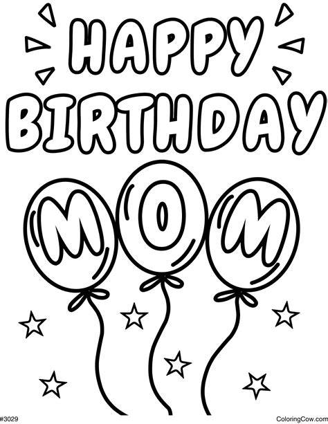 Happy Birthday Mom Coloring Pages