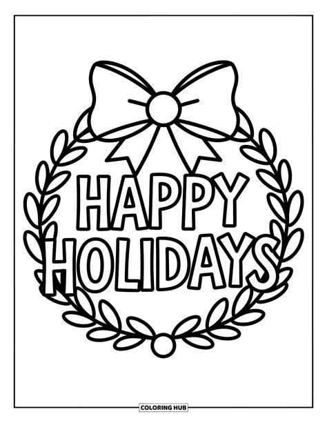 Happy Holidays Coloring Sheet