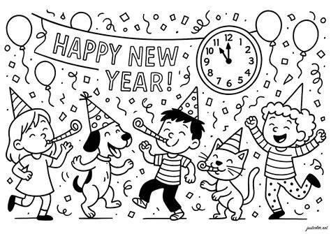 Happy New Year Color Pages Free Printables