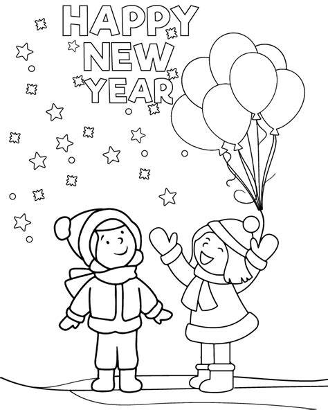 Happy New Year Coloring Page