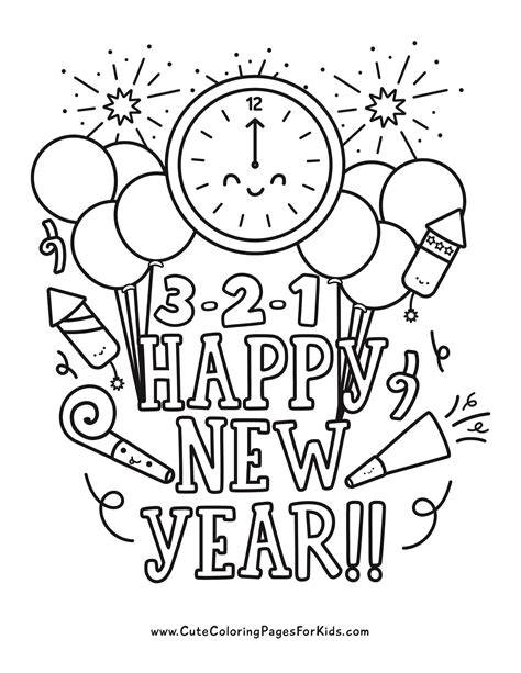 Happy New Year Colouring