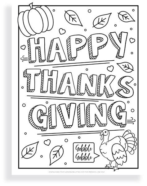 Happy Thanksgiving Coloring Page