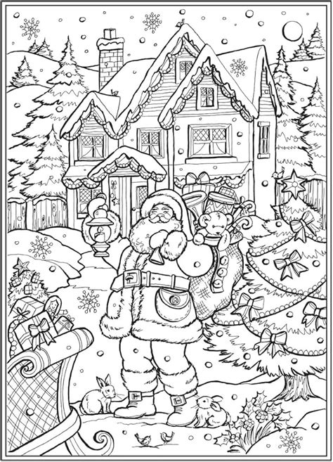 Hard Christmas Coloring Pages For Adults