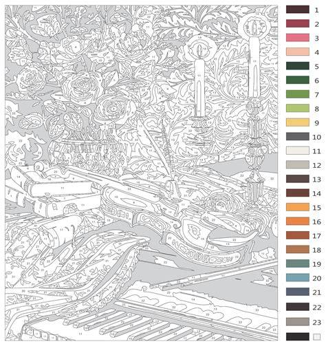 Hard Color By Number For Adults