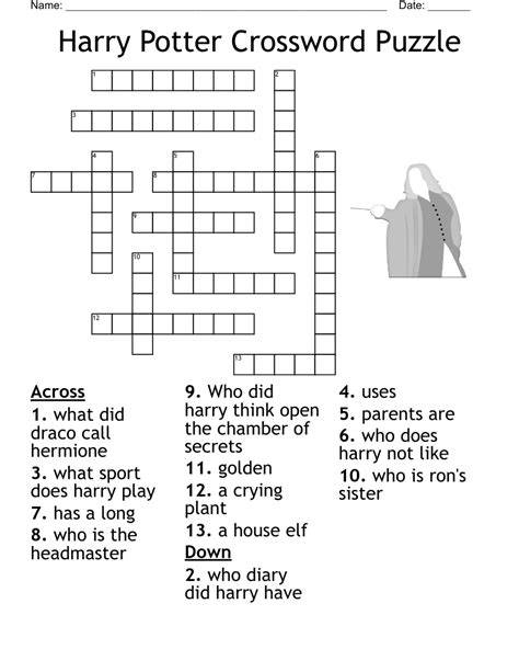 Harry Potter Crossword Printable