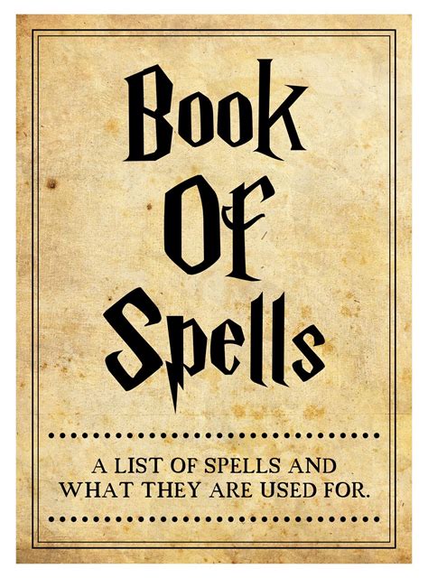 Harry Potter Spell Book Printable