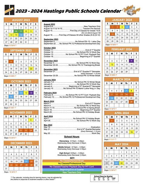 Hastings Public Schools Calendar 24 25