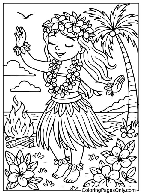 Hawaiian Colouring Pages