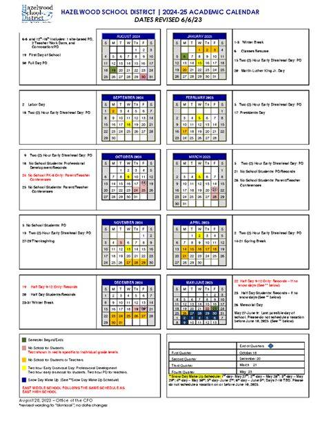 Hazelwood Central Calendar