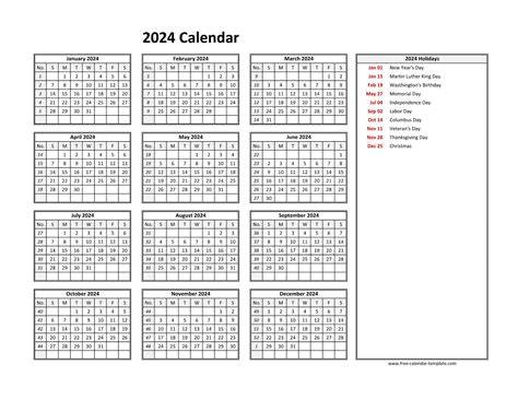 2024 printable calendar one page