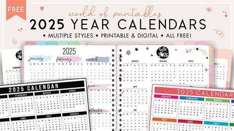2025 calendar pages