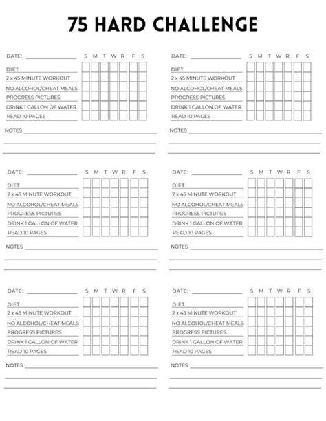 75 hard calendar