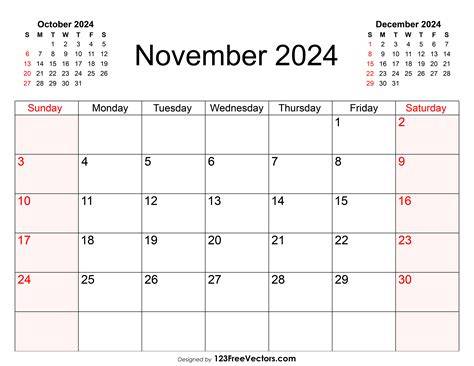 november calendar 2024