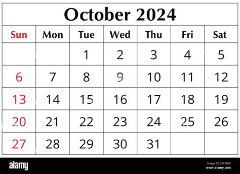 october calendar 2024