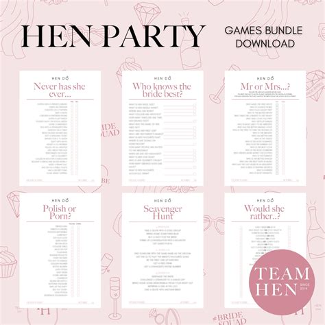 Hen Do Games Printable