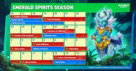 Hero Wars Calendar