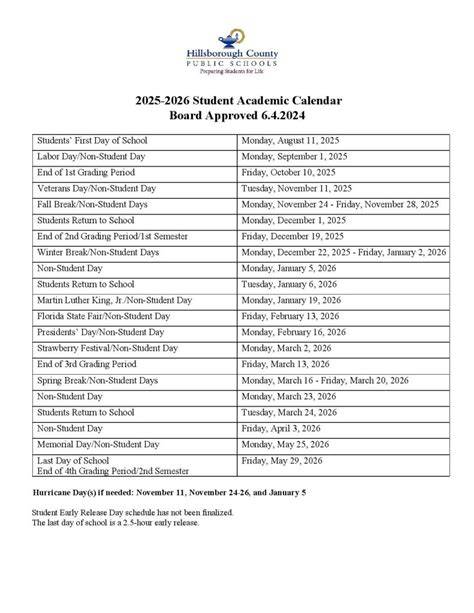 Hillsborough School Calendar 23 24
