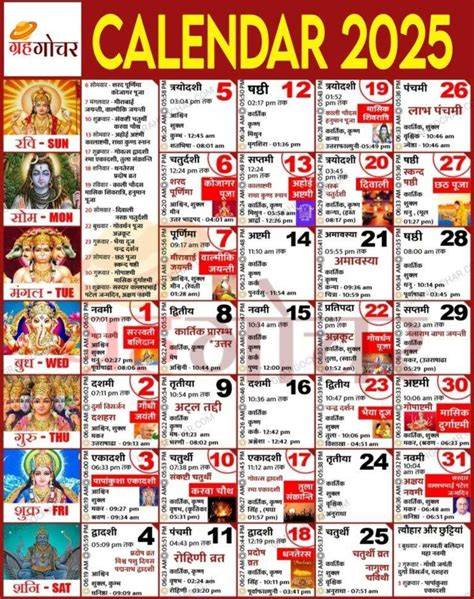 Hindu Calendar 2025 Usa