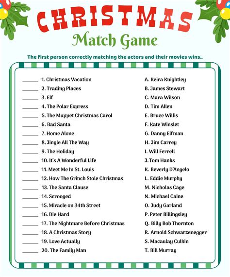 Holiday Printable Games Free