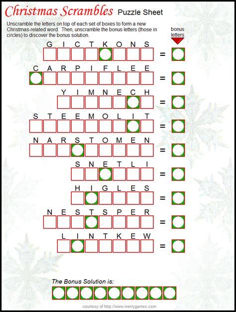 Holiday Puzzles Printable