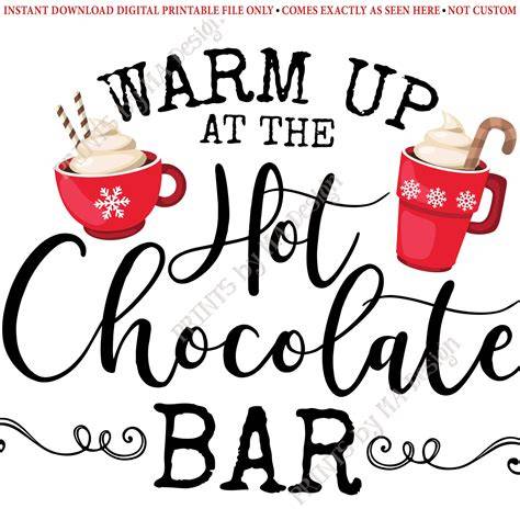Hot Chocolate Bar Sign Printable Free