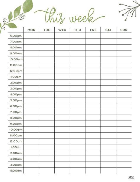 Hourly Schedule Printable