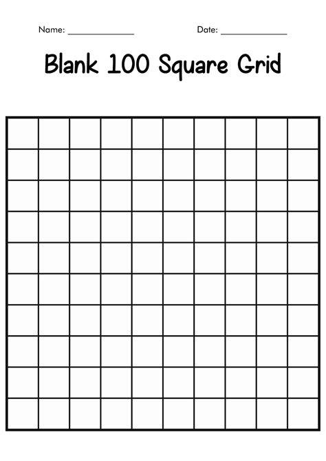 Hundred Square Grid Printable