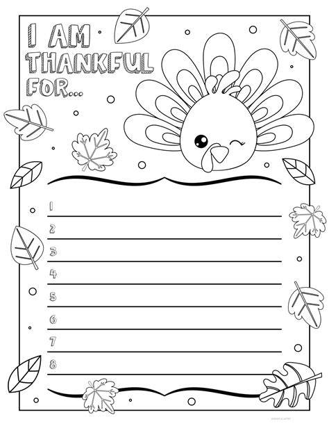 I Am Thankful Free Printable
