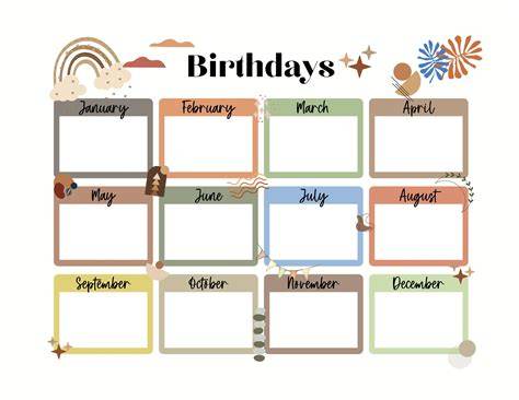 birthday calendar template