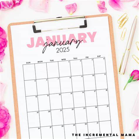blank calendar 2025