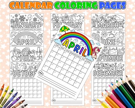 calendar coloring pages