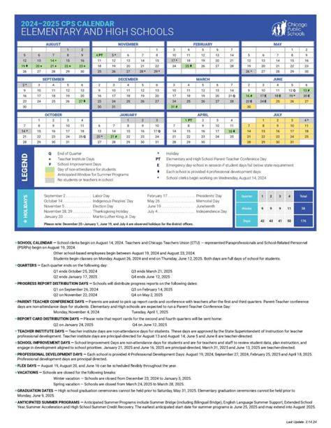 chicago public schools calendar
