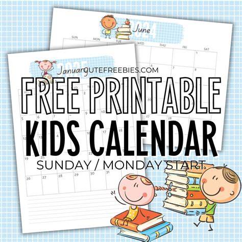 childrens printable calendar