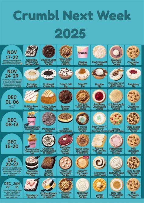 crumbl cookie calendar