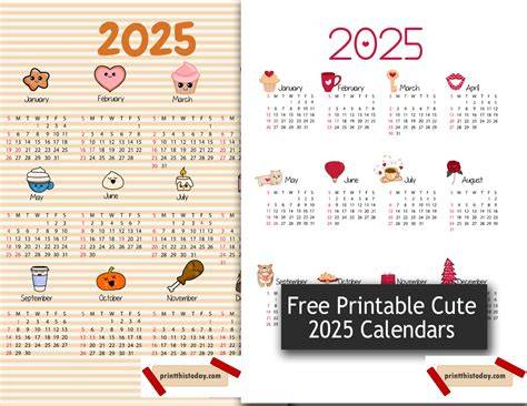 cute calendar 2025