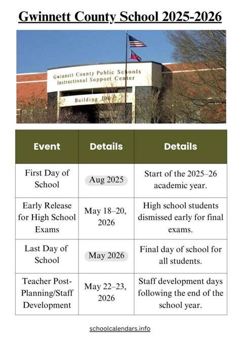 gwinnett county school calendar