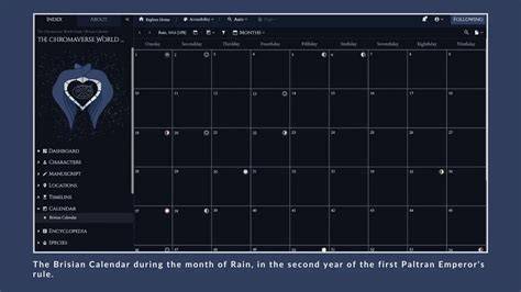 set up a fantasy calendar